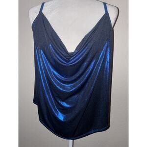 Torrid Liquid Shine Cowl Cami 00 10 Blue New